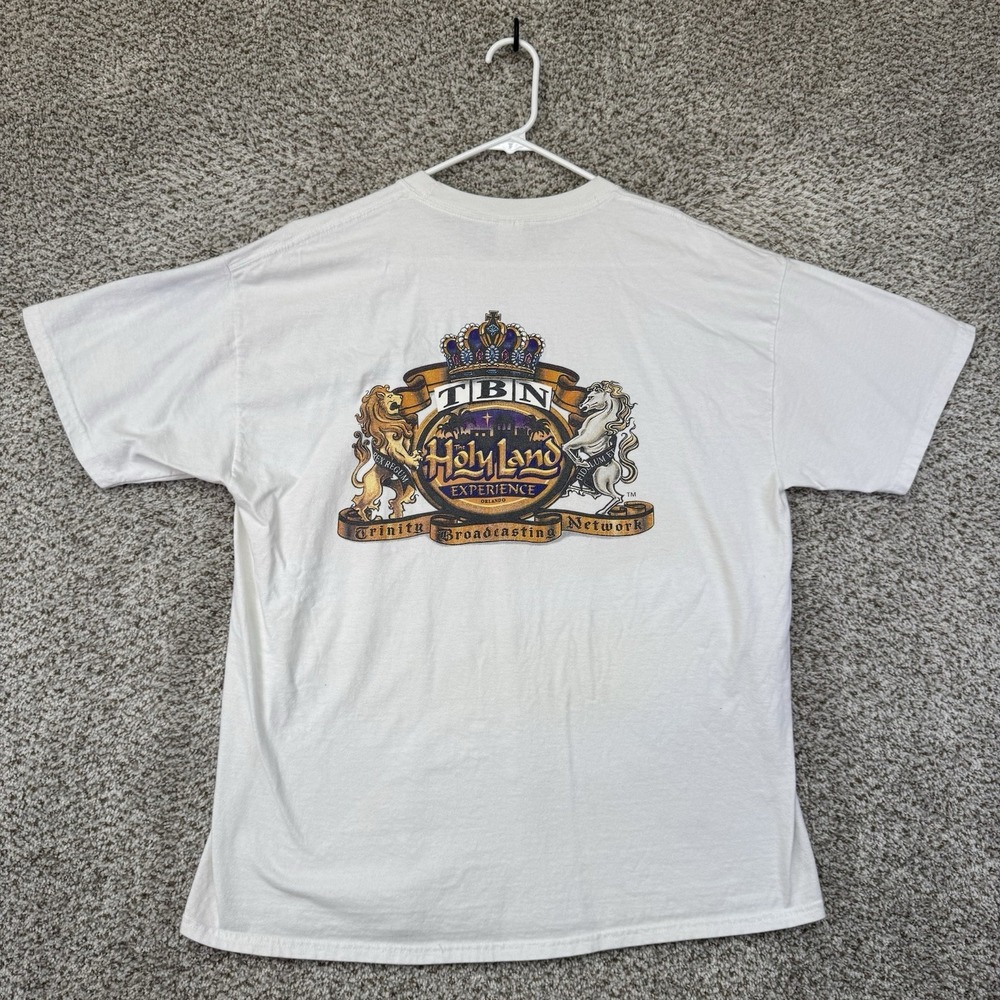 Vintage Holy Land Experience Shirt Mens XL White Orlando Graphic Tee Hanes Beefy - Picture 1 of 16